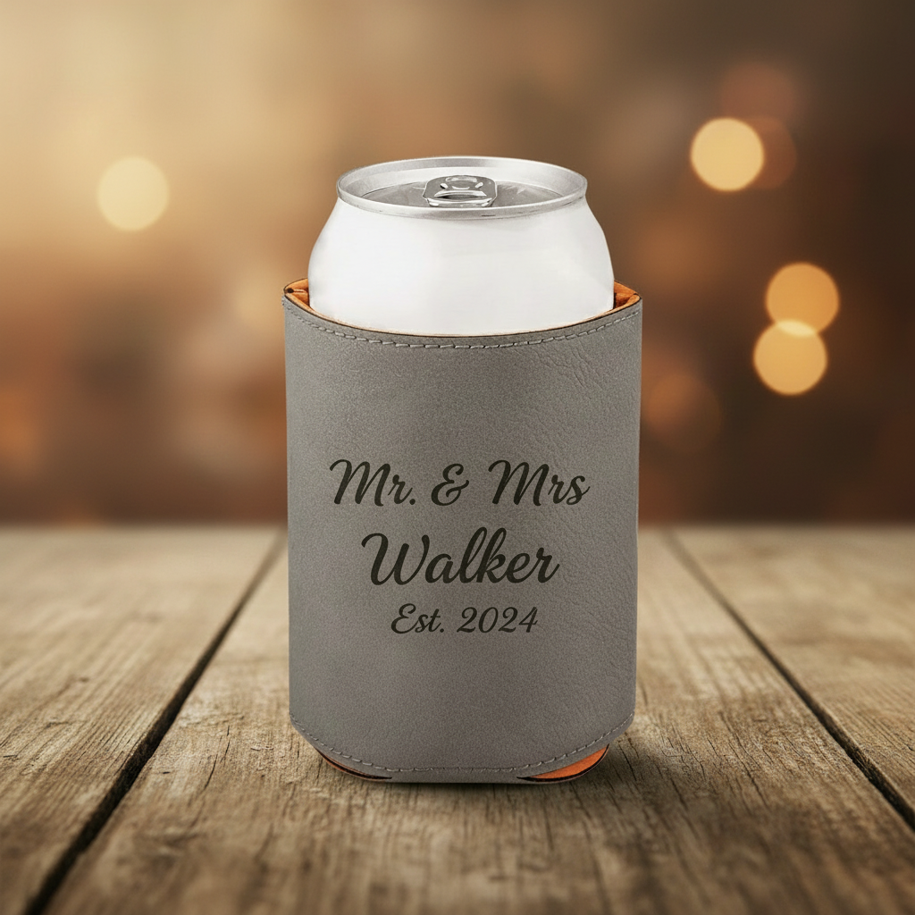 Custom Leatherette Beverage Holder – Personalized Engraved Drink Holders in Multiple Colors | Bulk Discounts Available