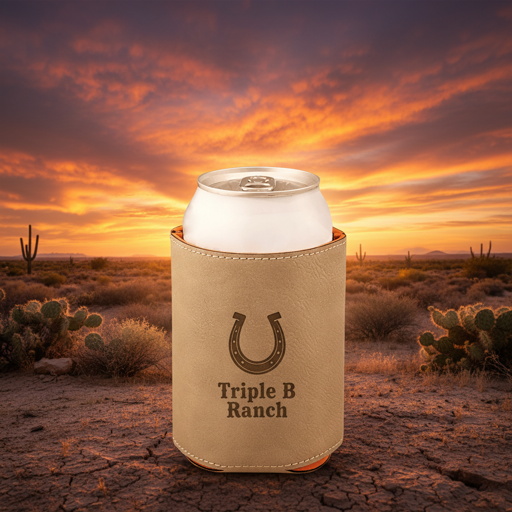 Custom Leatherette Beverage Holder – Personalized Engraved Drink Holders in Multiple Colors | Bulk Discounts Available