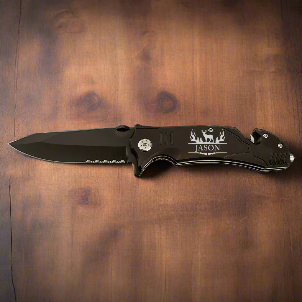 Personalized Rescue Knife- Deer Hunter