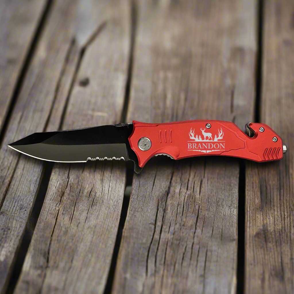 Personalized Rescue Knife- Deer Hunter