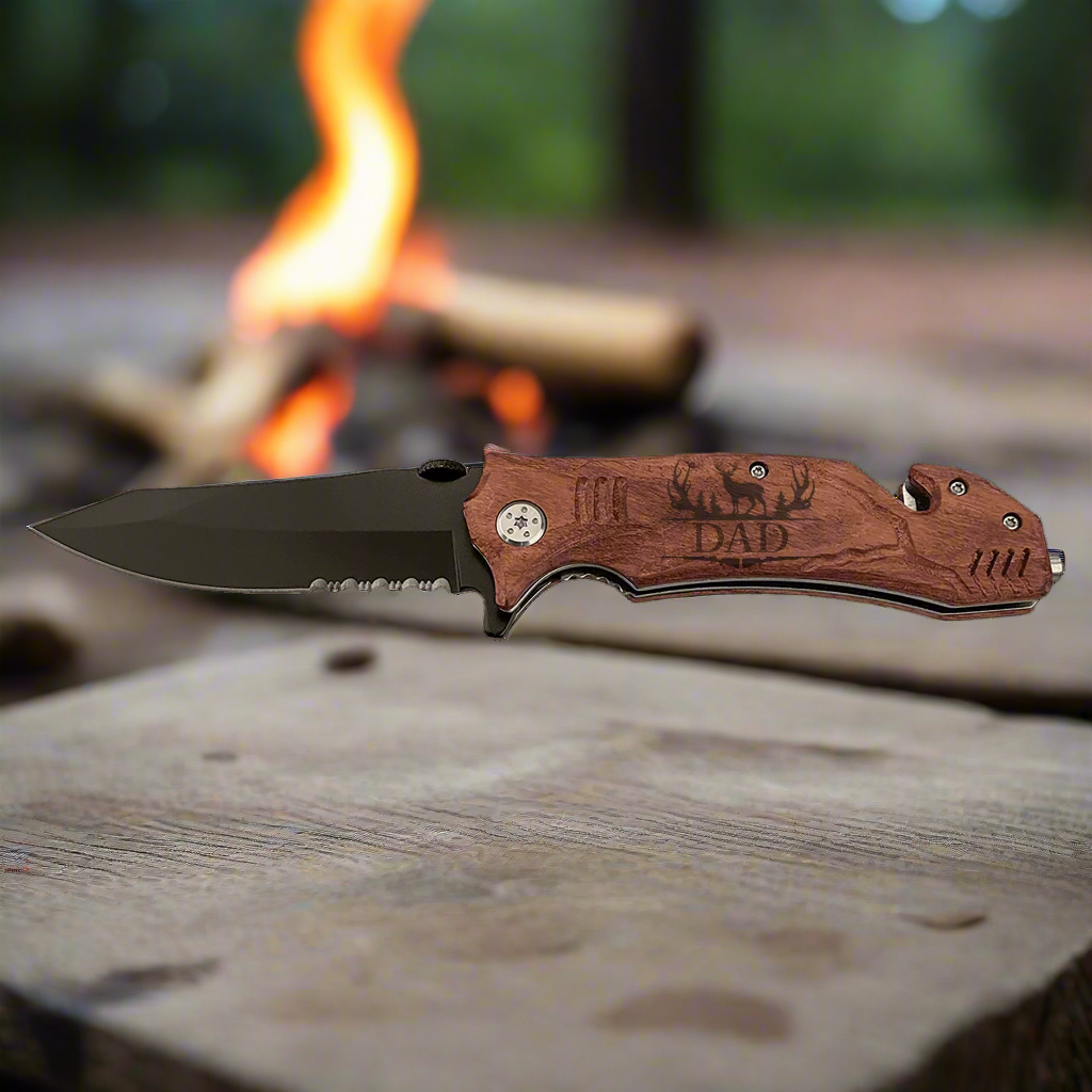 Personalized Rescue Knife- Deer Hunter