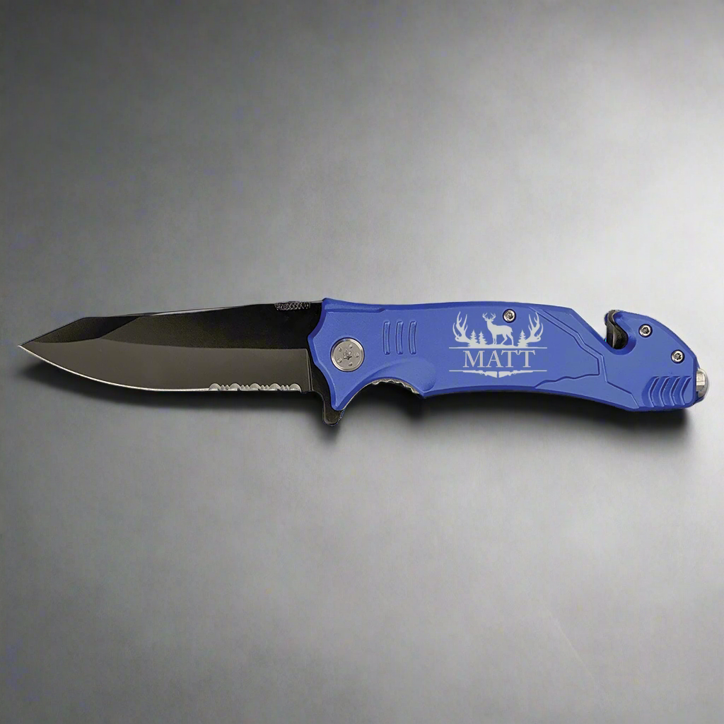 Personalized Rescue Knife- Deer Hunter