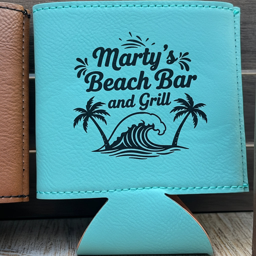 Custom Leatherette Beverage Holder – Personalized Engraved Drink Holders in Multiple Colors | Bulk Discounts Available