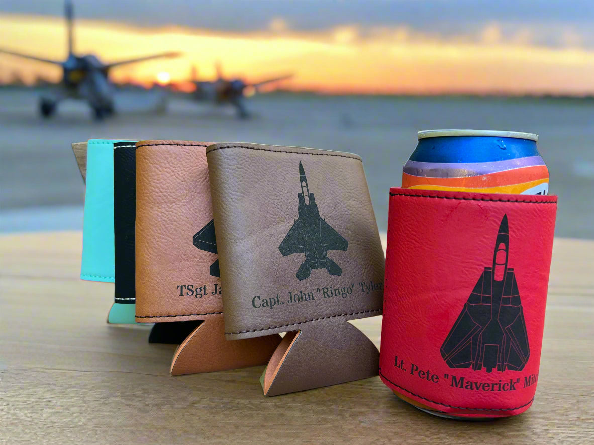 Personalized military aircraft beverage holder