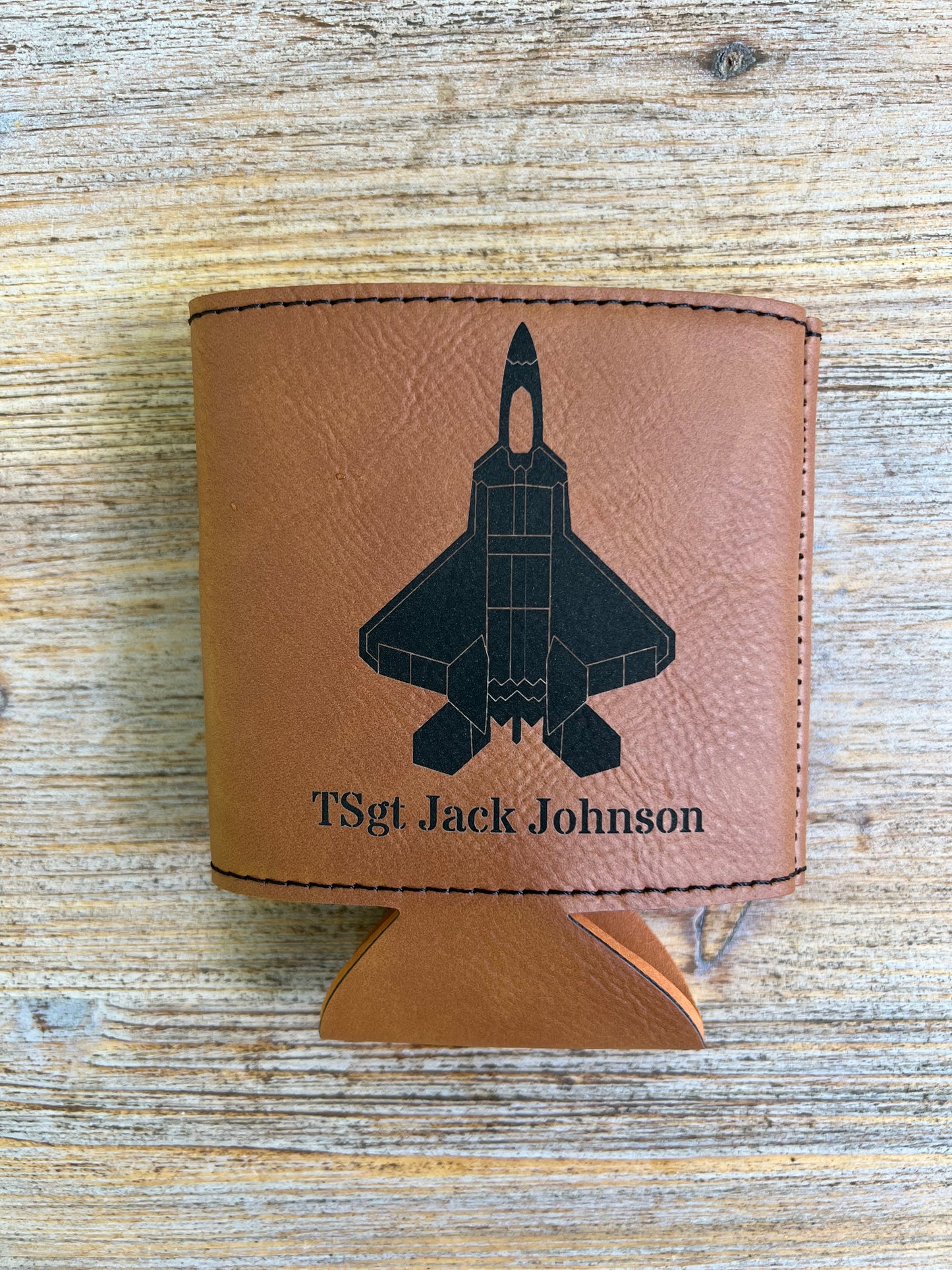 Personalized military aircraft beverage holder