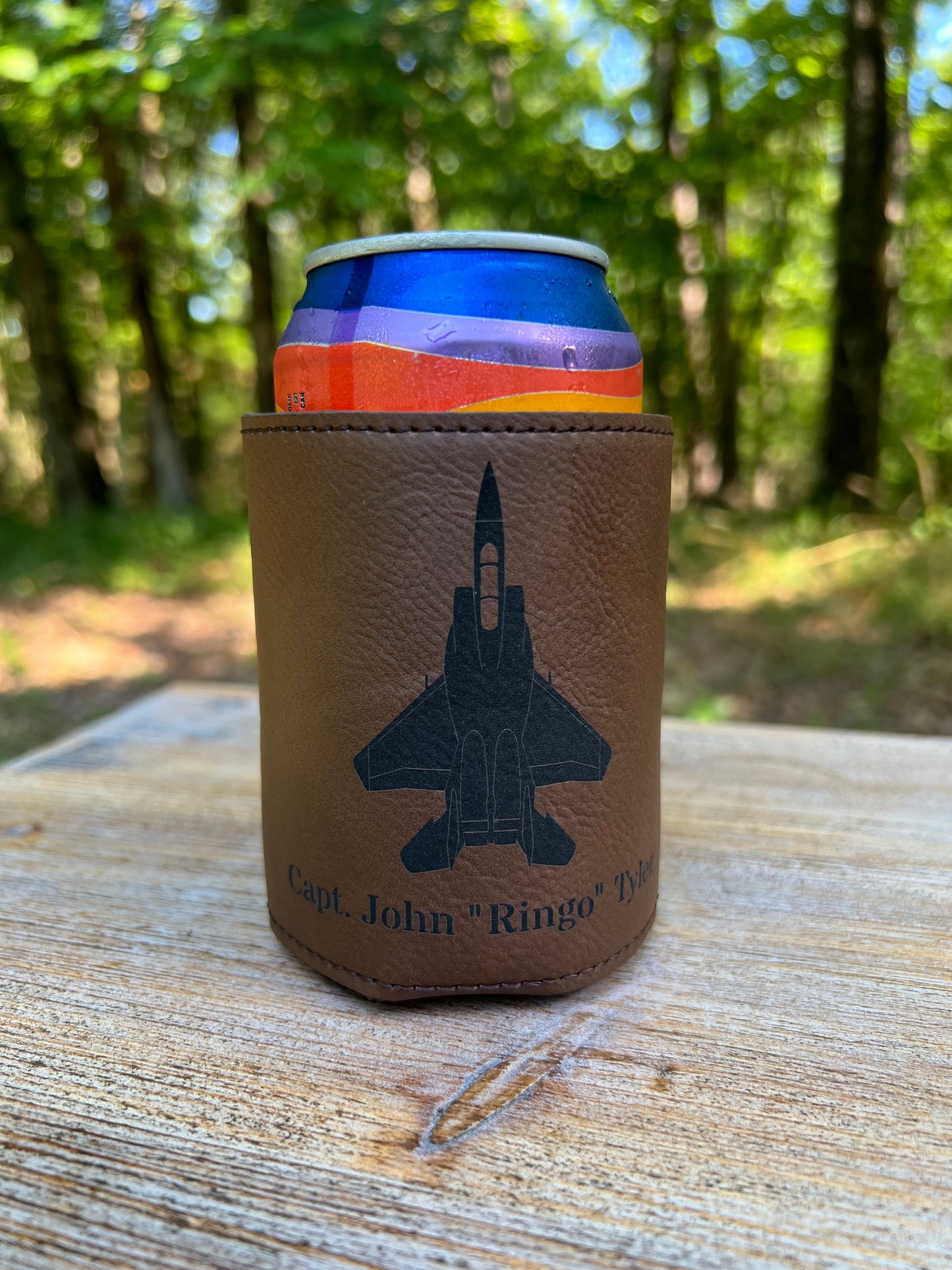 Personalized military aircraft beverage holder