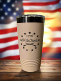 20 oz "1776" Patriotic Engraved Tumbler | Rustic American Flag Drinkware