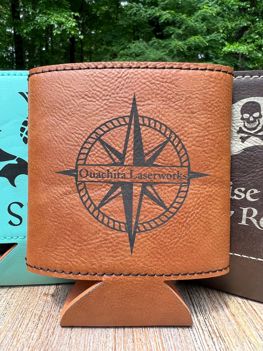 Custom Leatherette Beverage Holder – Personalized Engraved Drink Holders in Multiple Colors | Bulk Discounts Available