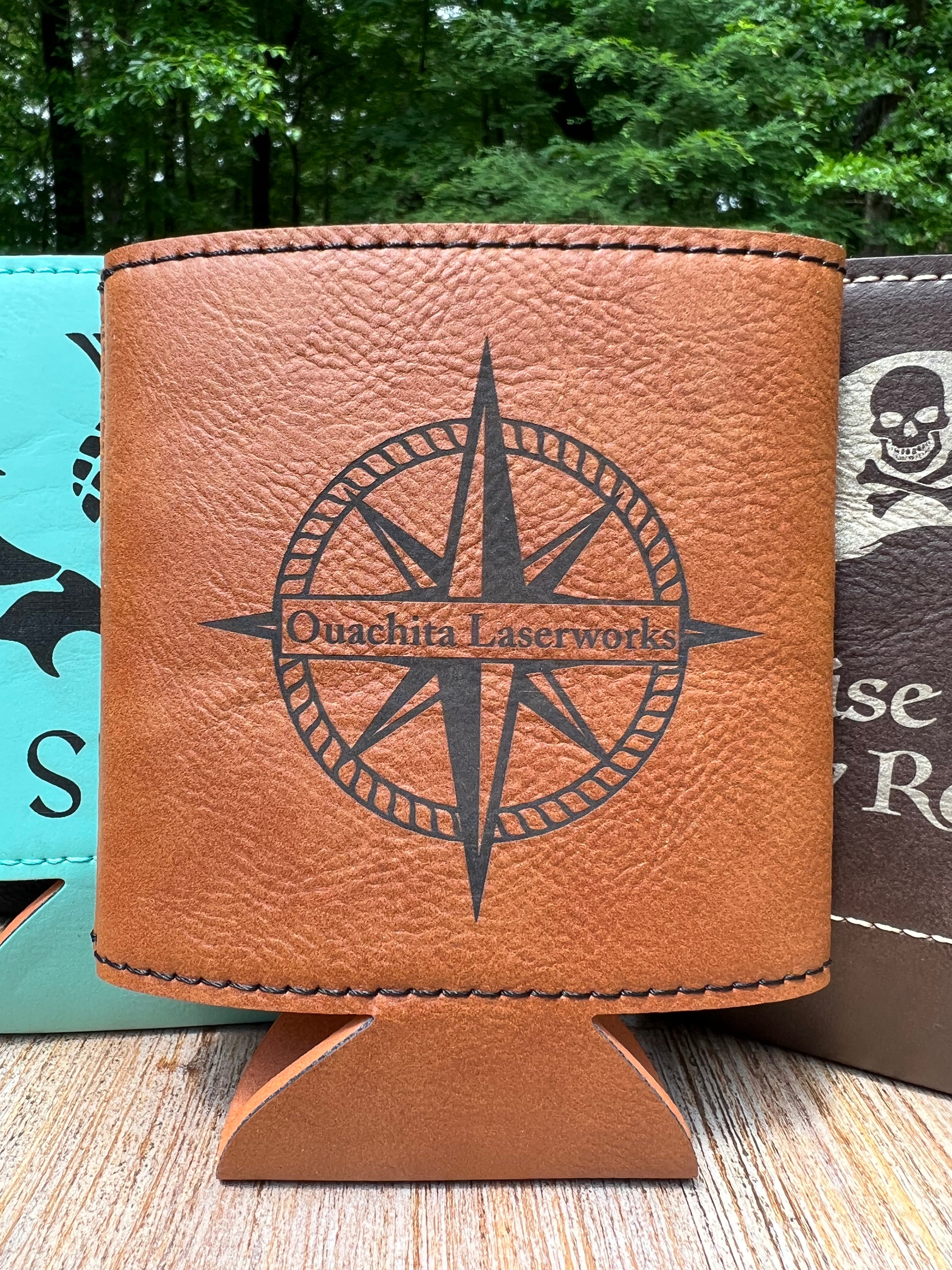 Custom Leatherette Beverage Holder – Personalized Engraved Drink Holders in Multiple Colors | Bulk Discounts Available