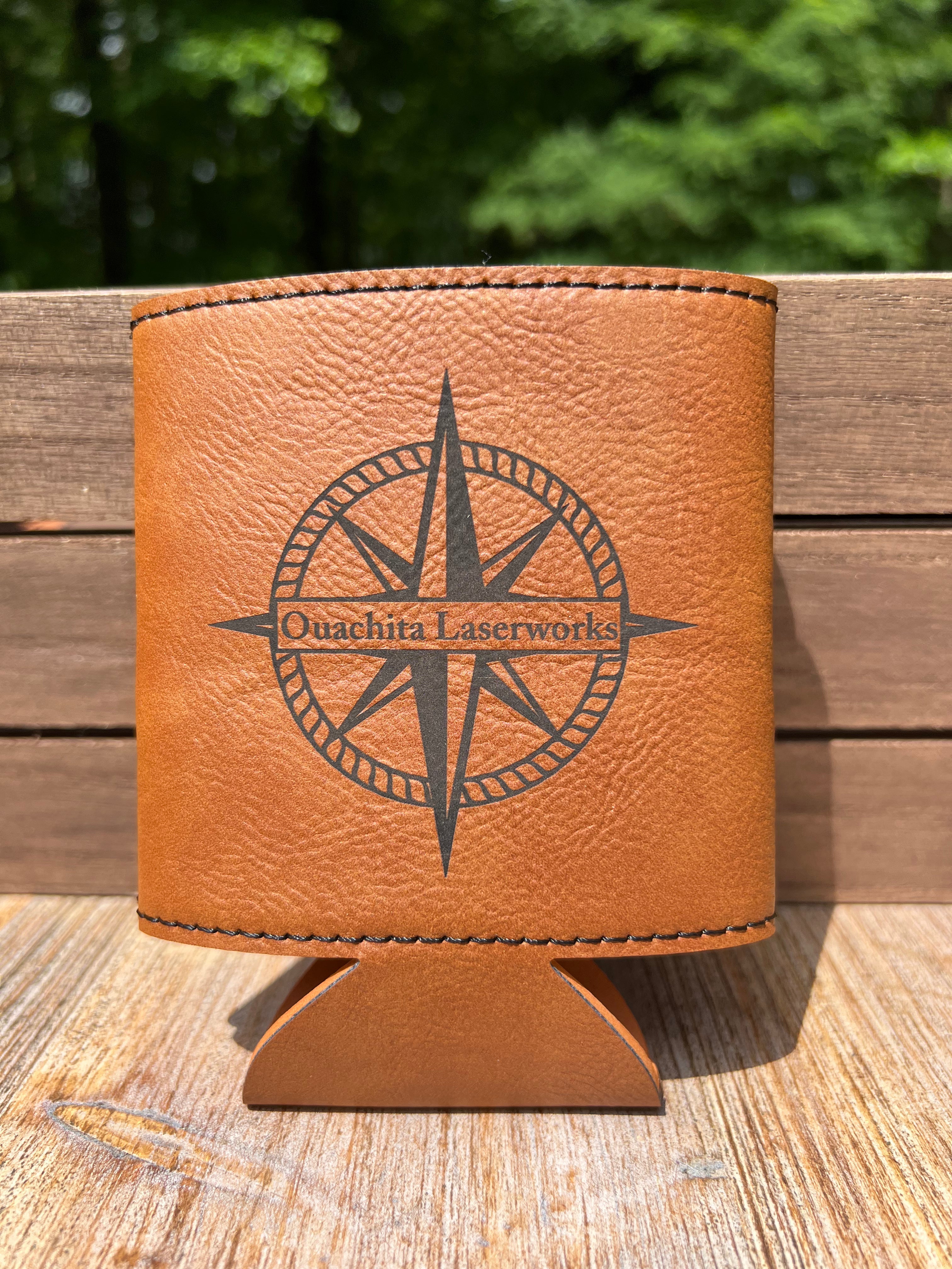 Custom Leatherette Beverage Holder – Personalized Engraved Drink Holders in Multiple Colors | Bulk Discounts Available