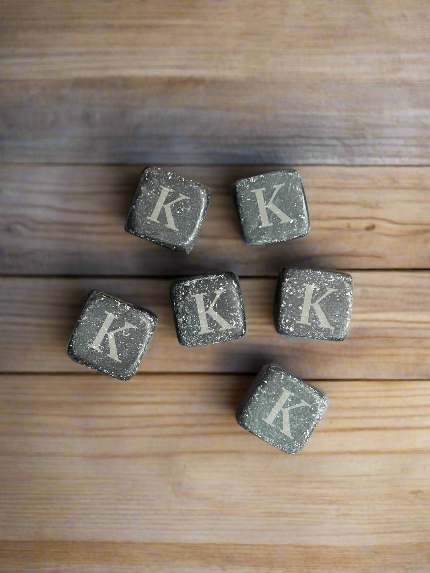 Custom Engraved Whiskey Stones – Set of 9 | Personalized Initials Gift Set