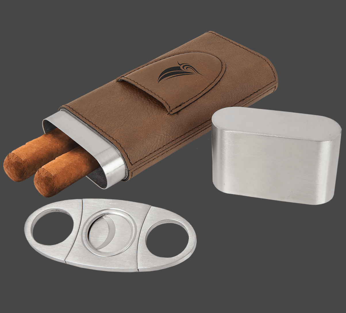 Personalized cigar case with cutter
