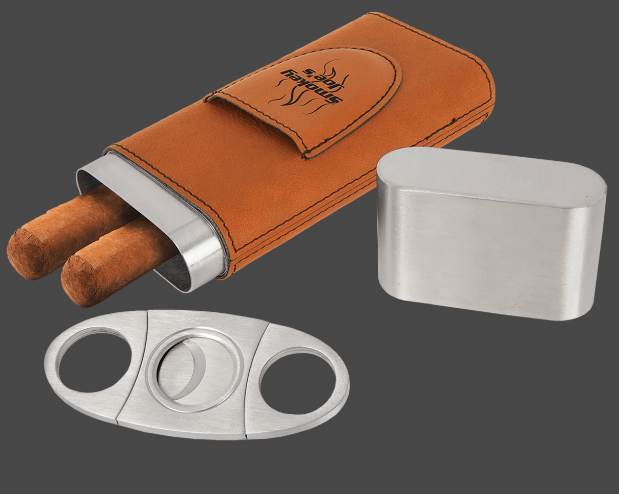 Personalized cigar case with cutter