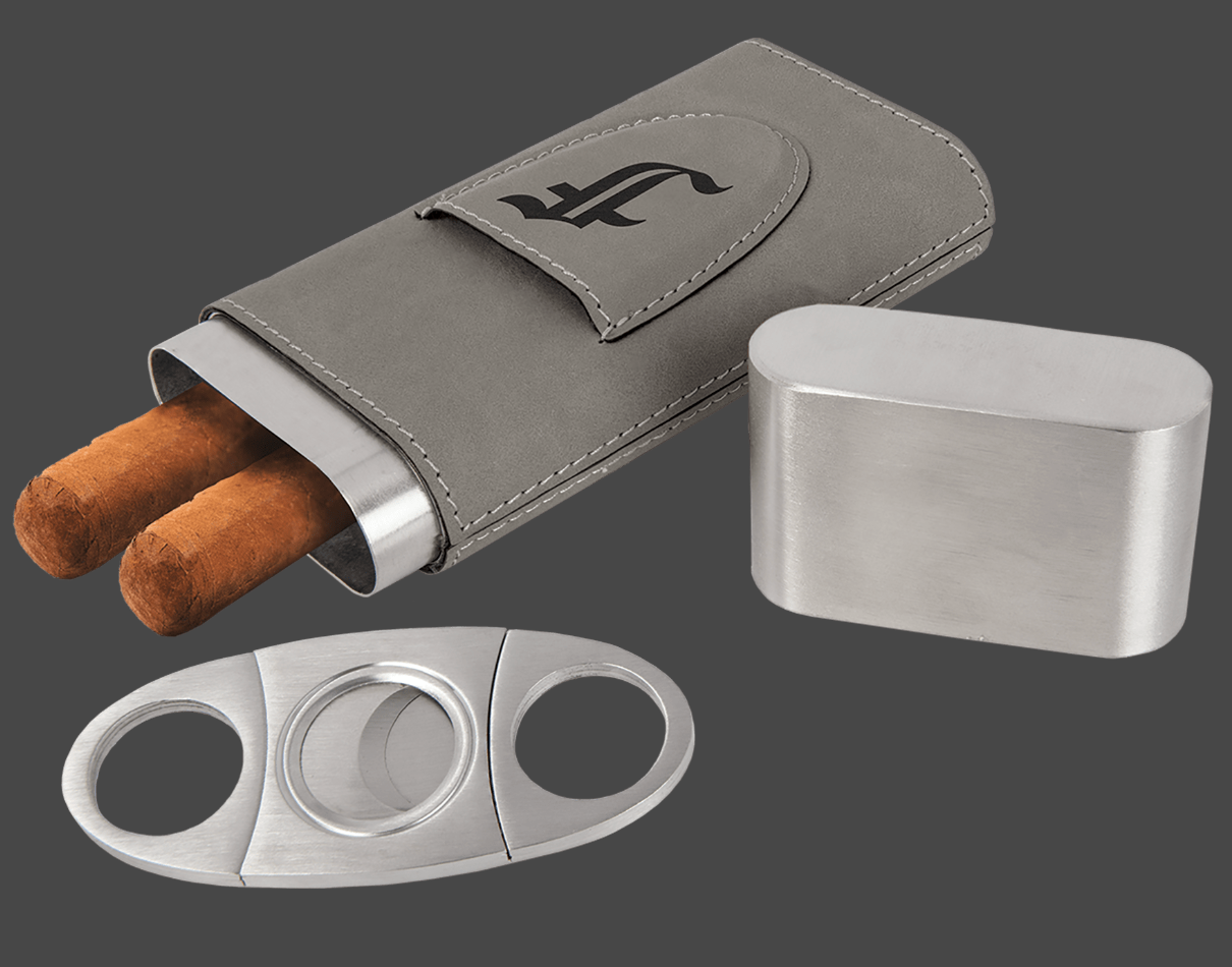 Personalized cigar case with cutter